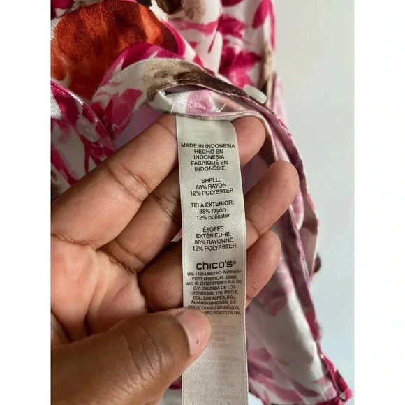 Chico’s floral Printed Blouse SIZE 0/ XS - Picture 5 of 10